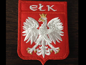 Naszywka Godło Polski z wybraną nazwą miejscowości