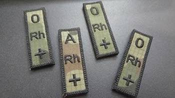 Naszywka Grupa krwi - PIONOWA