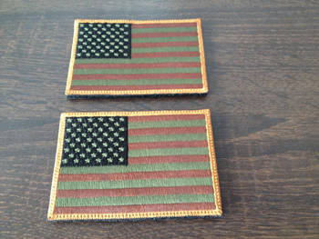 Naszywka Flaga USA "gaszona" oliwkowo-brązowa