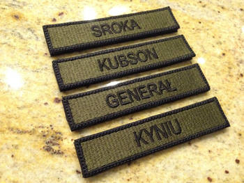 Naszywka Imiennik oliwkowy - ZIELONE TŁO