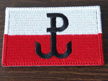 Naszywka Flaga biało-czerwona z symbolem PW